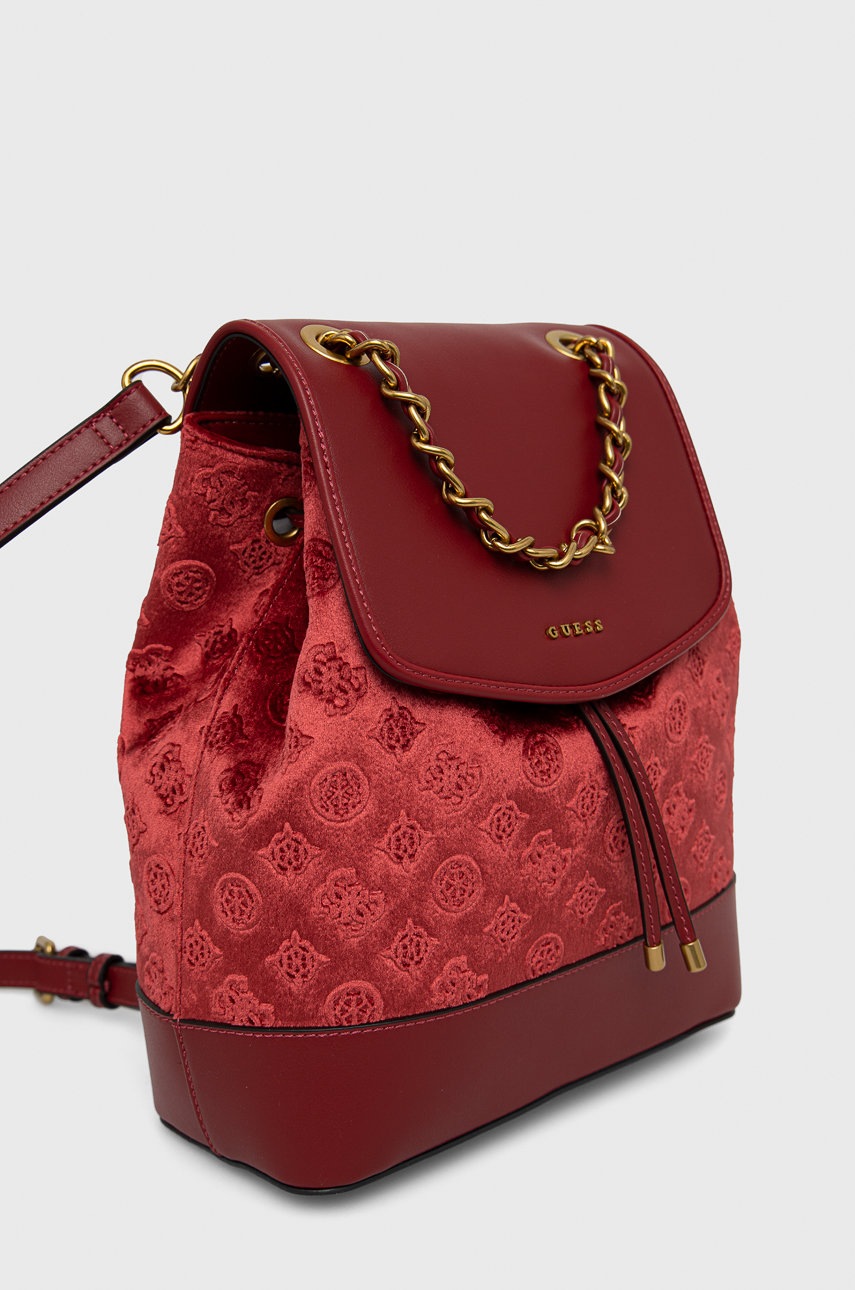 

Рюкзак Guess женский цвет красный маленький узорный