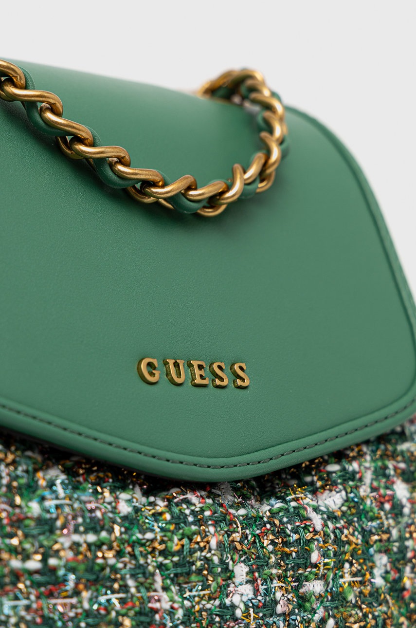 

Рюкзак Guess женский цвет зелёный маленький узорный
