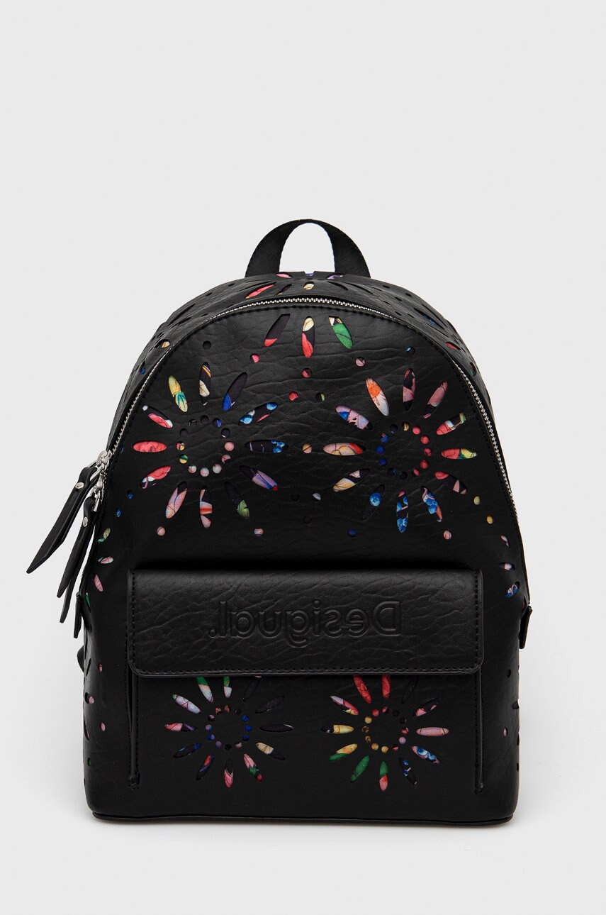 Desigual rucsac femei, culoarea negru, mic, modelator