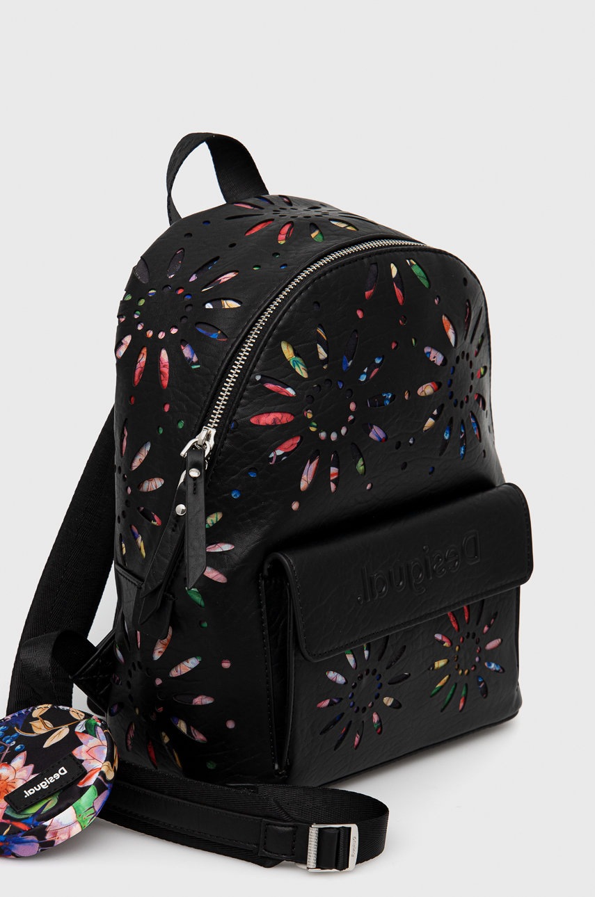

Рюкзак Desigual женский цвет чёрный маленький узорный