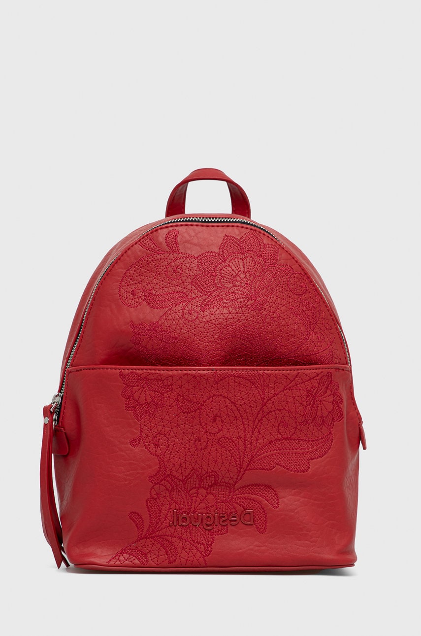 Desigual rucsac femei, culoarea rosu, mare, neted