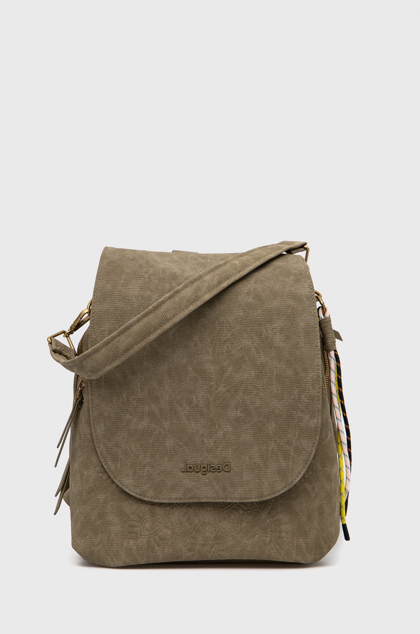 Desigual rucsac femei, culoarea verde, mare, neted