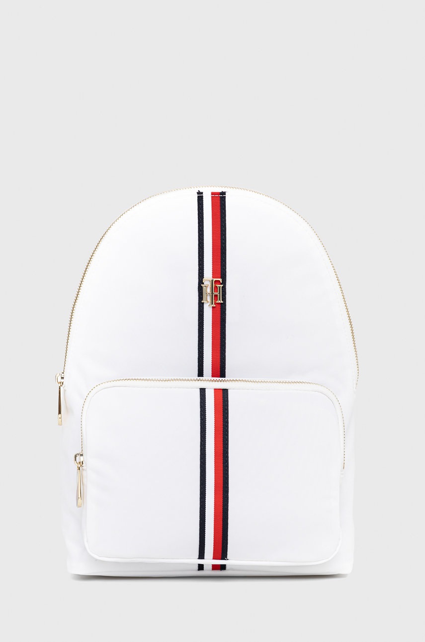 

Раница Tommy Hilfiger дамски в бяло малък размер с апликация, Бял