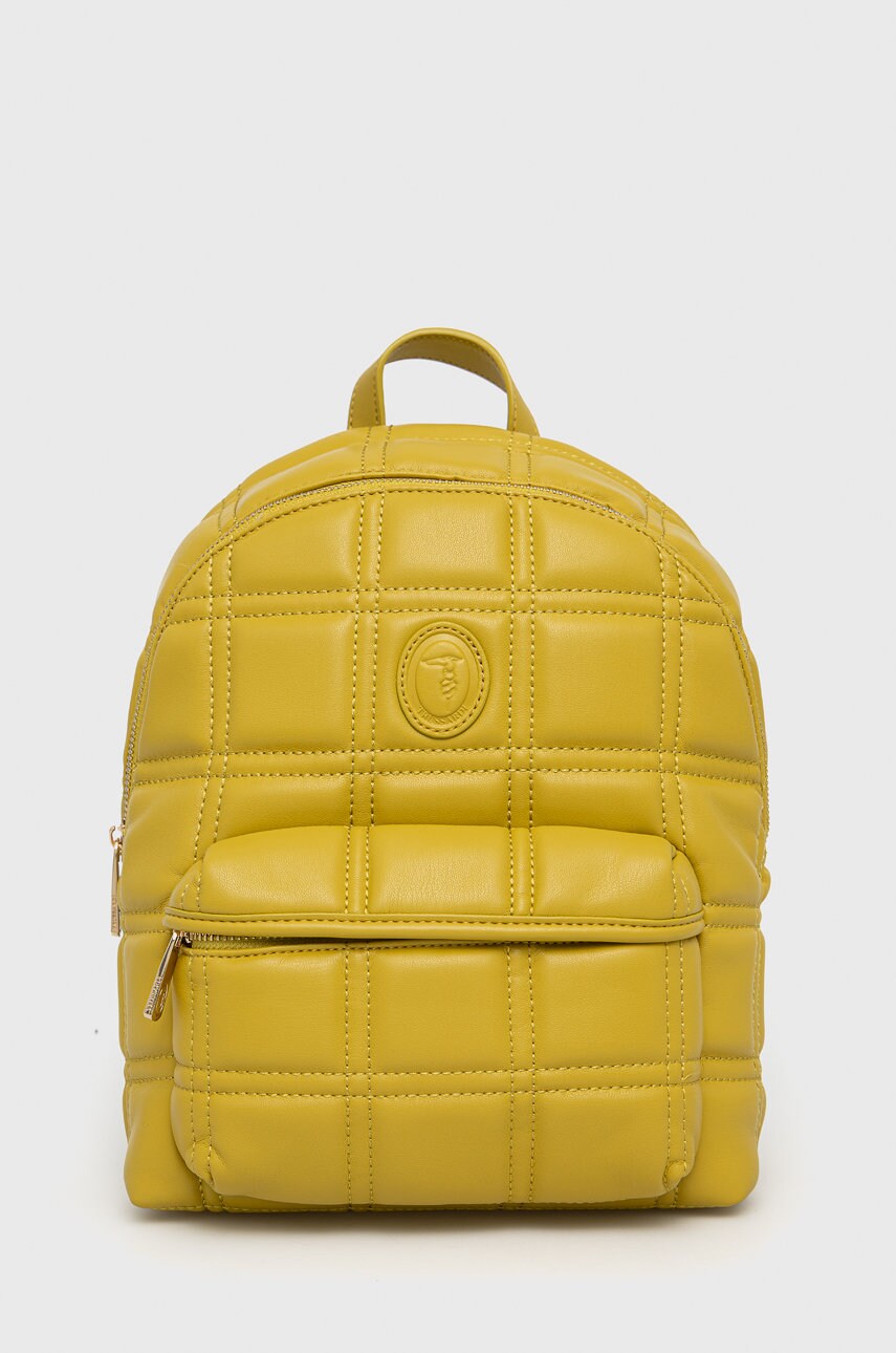 Trussardi rucsac femei, culoarea verde, mic, material neted