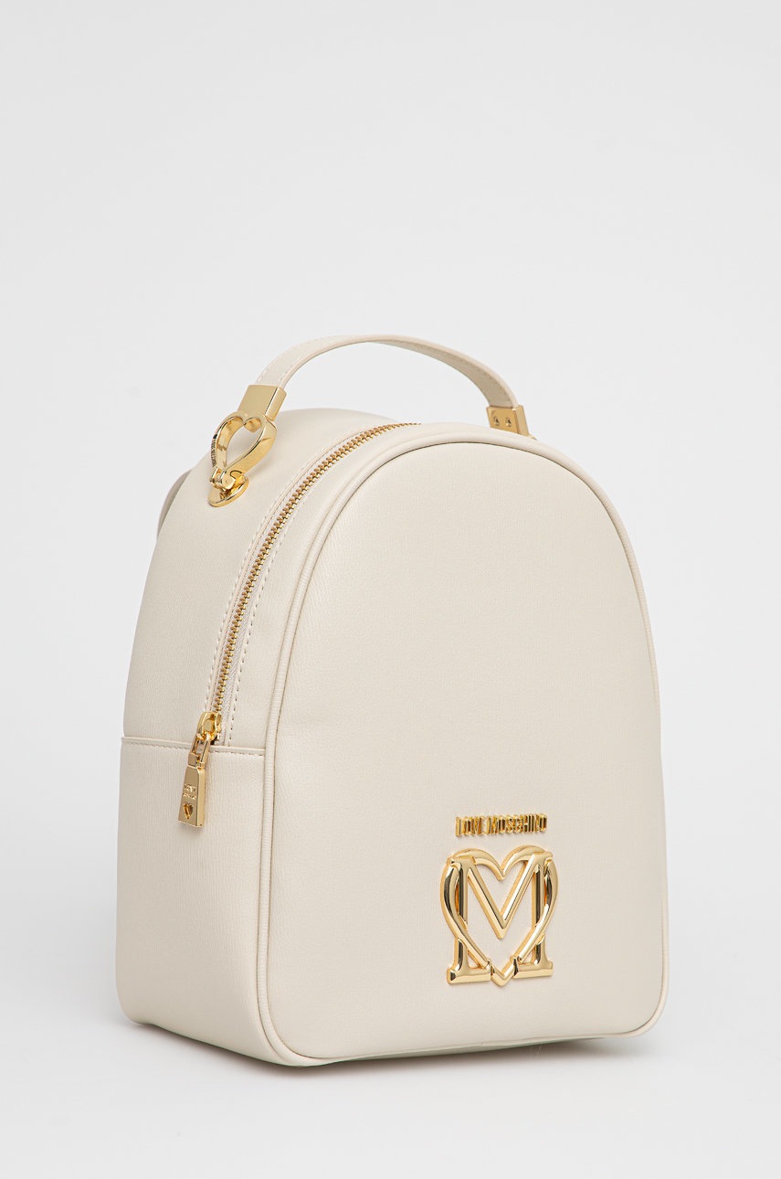 

Рюкзак Love Moschino жіночий колір бежевий малий з аплікацією