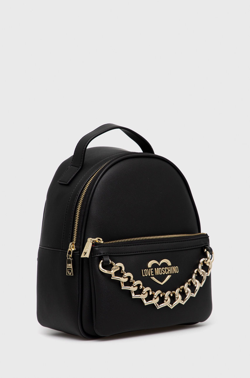 

Рюкзак Love Moschino жіночий колір чорний малий з аплікацією