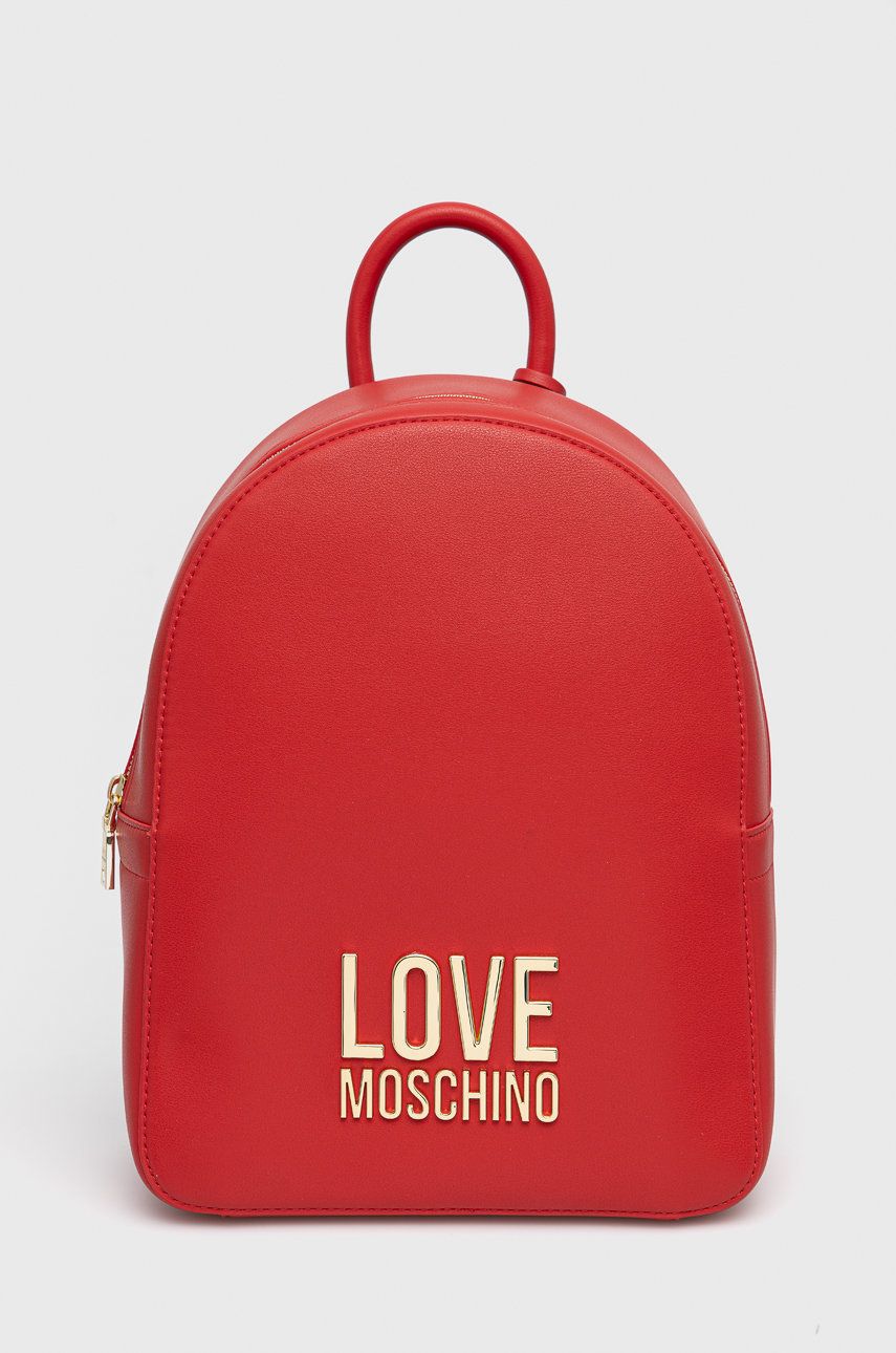 Love Moschino rucsac femei, culoarea rosu, mic, cu imprimeu answear.ro imagine noua 2022
