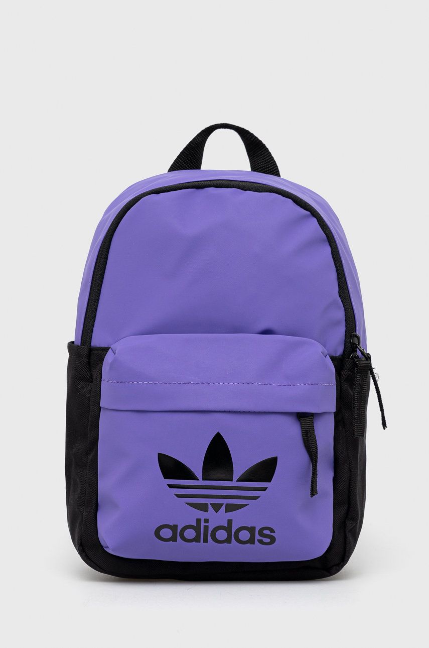 Adidas Originals Plecak damski kolor fioletowy mały z nadrukiem