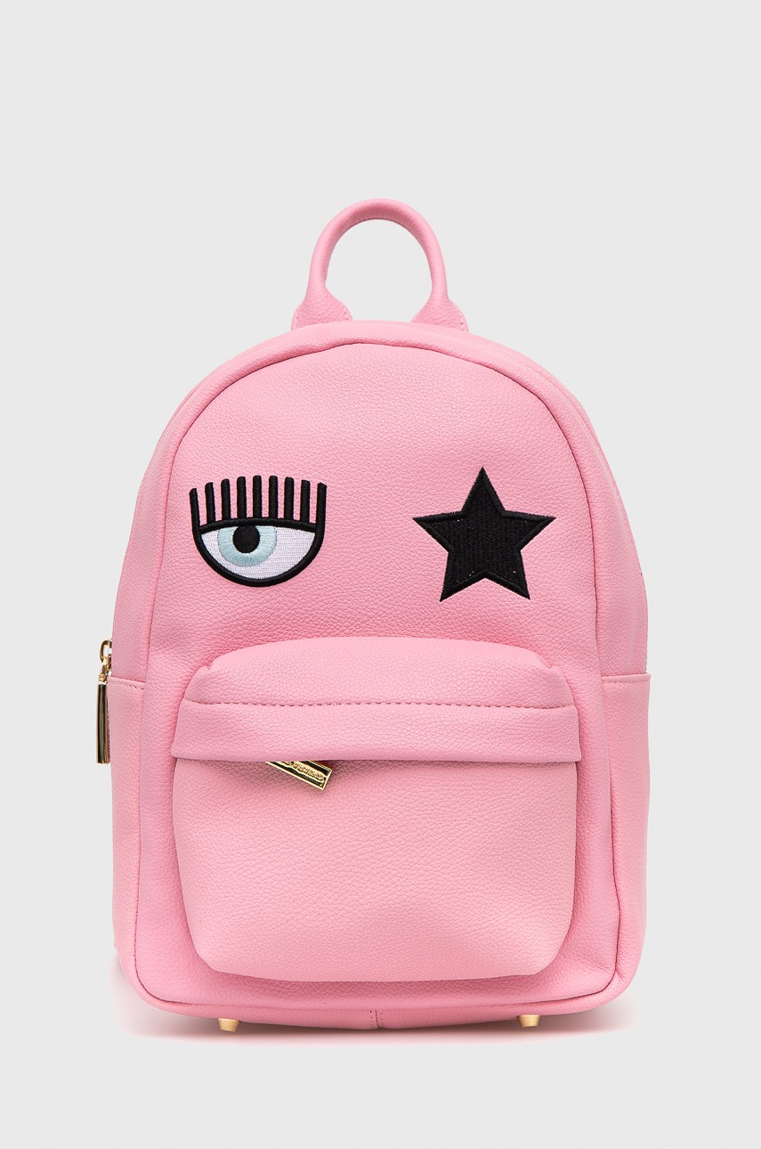 Chiara ferragni rucsac femei, culoarea roz, mic, cu imprimeu