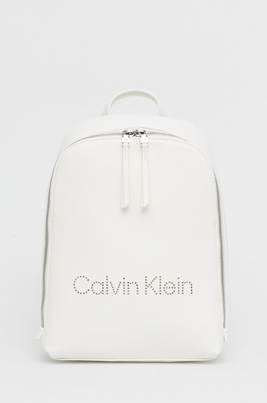 Calvin Klein plecak damski kolor biały mały gładki