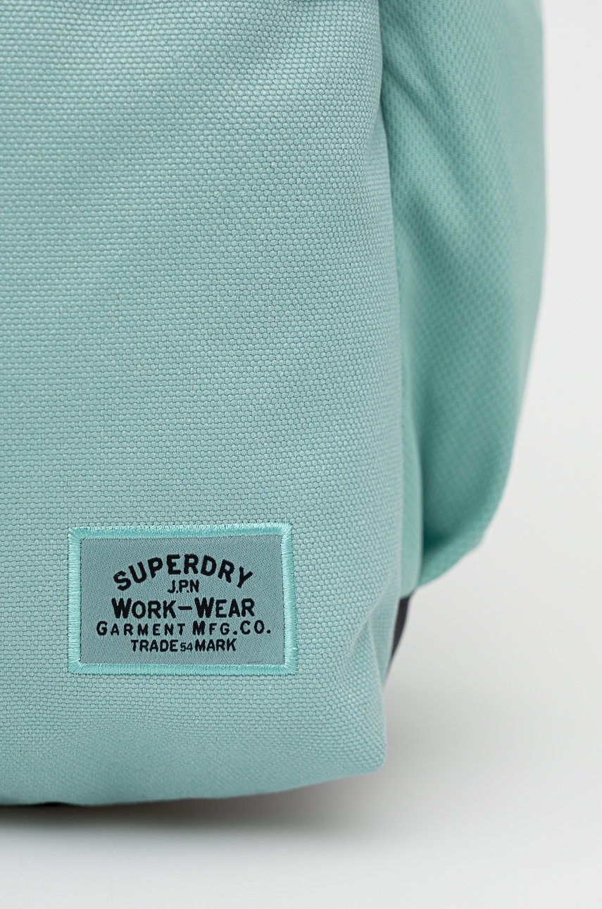 

Рюкзак Superdry жіночий колір бірюзовий великий однотонний