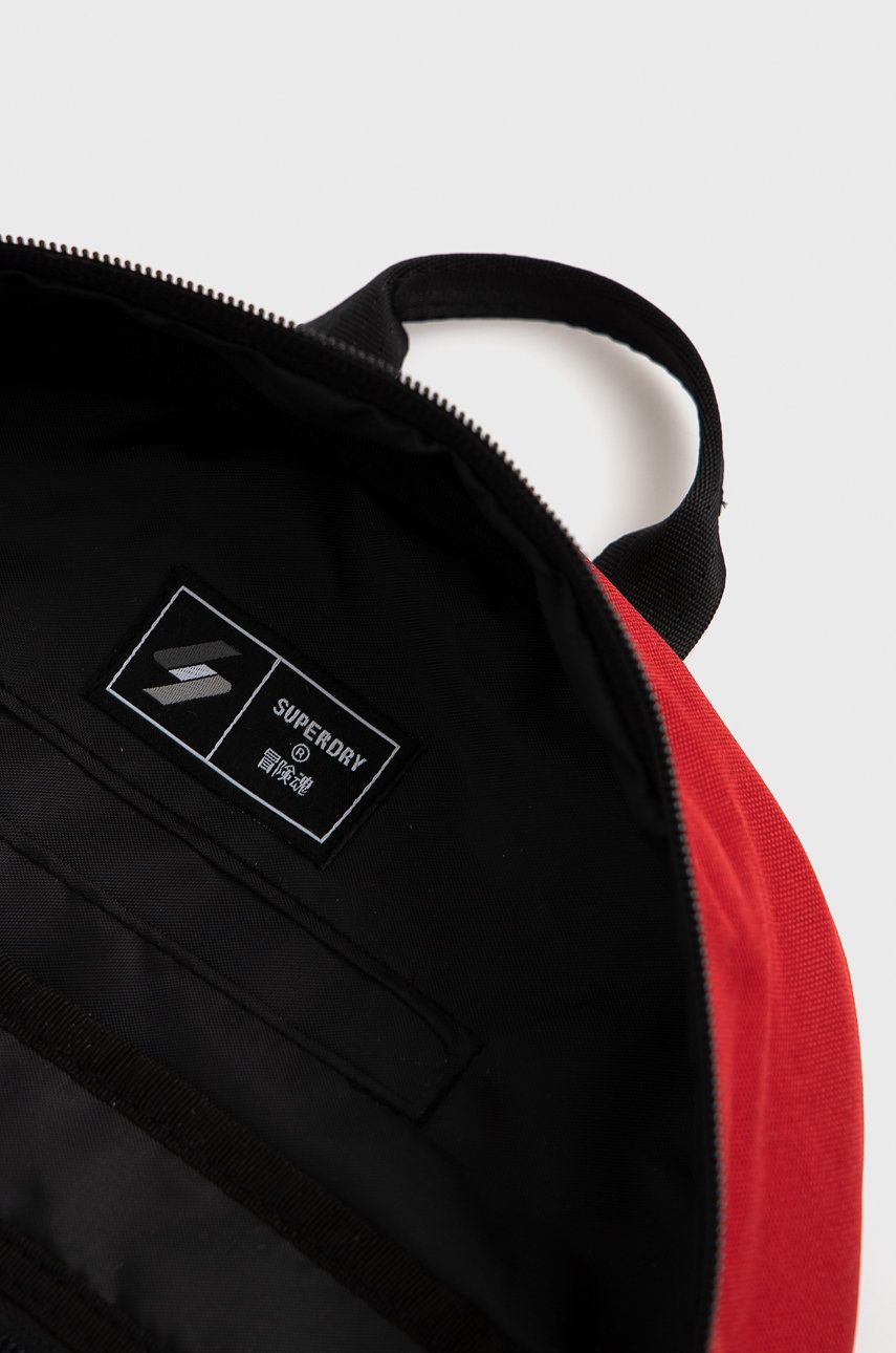 Superdry plecak damski kolor czerwony duży z aplikacją