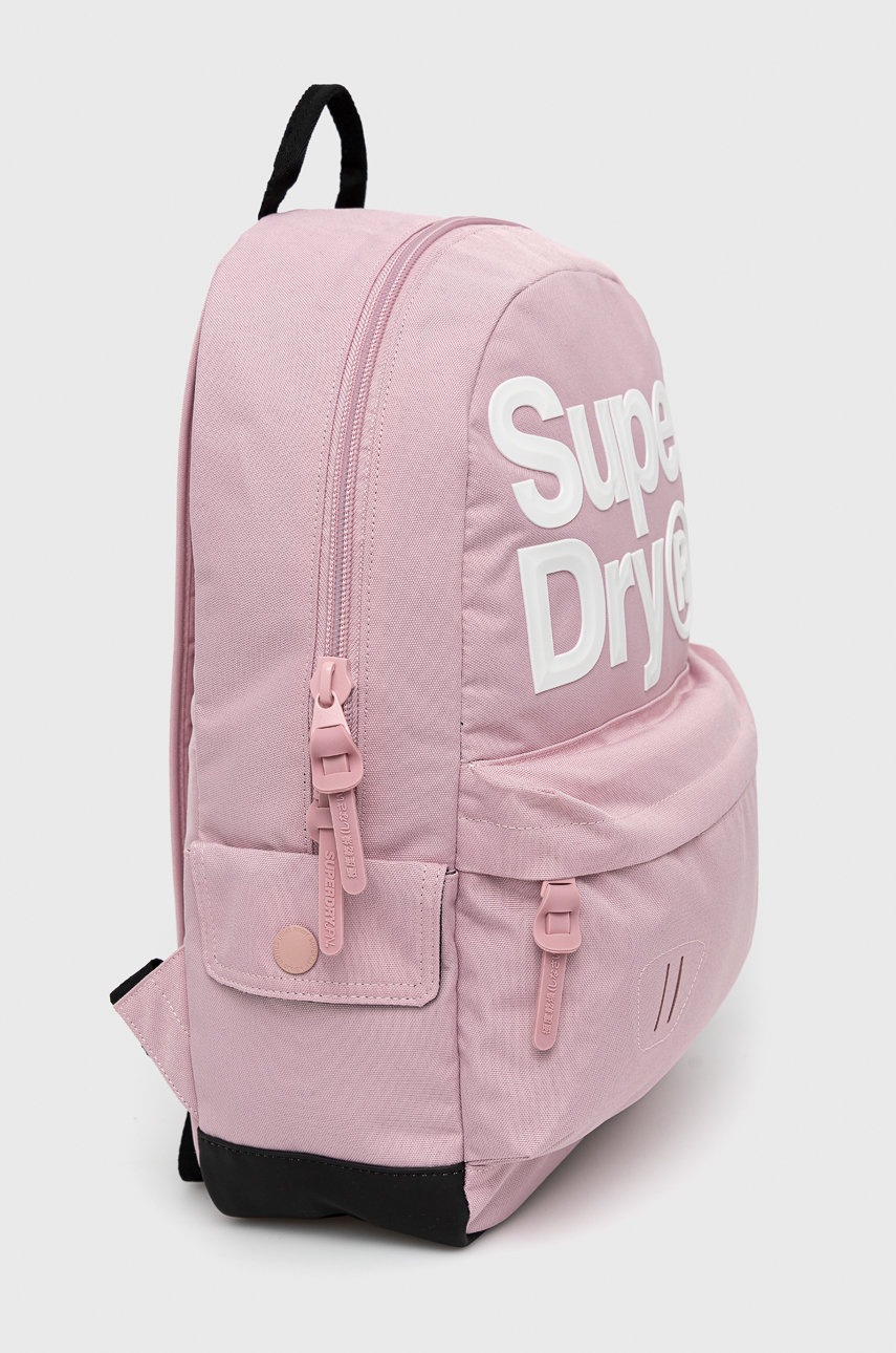 

Рюкзак Superdry женский цвет розовый большой с аппликацией