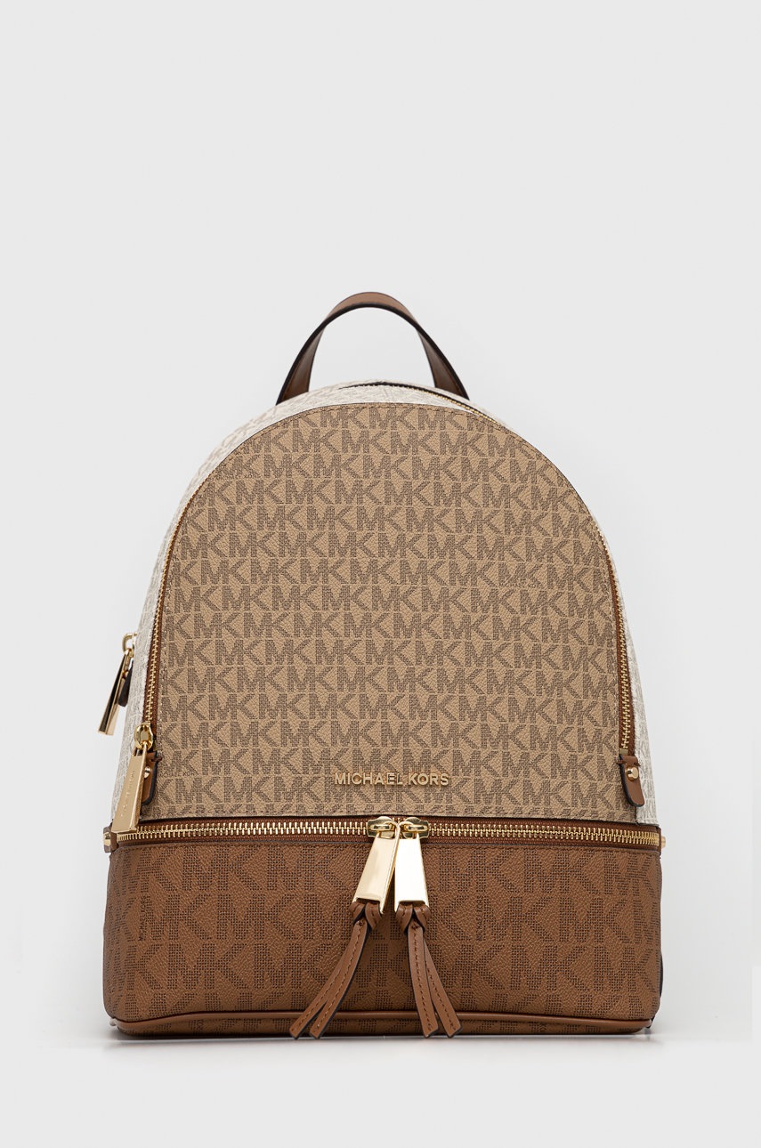 

Раница MICHAEL Michael Kors в бежово малък размер с десен, Бежов