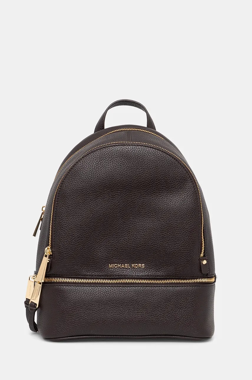 MICHAEL Michael Kors ghiozdan de piele femei, culoarea maro, mic, neted MICHAEL Michael Kors ghiozdan de piele femei, culoarea maro, mic, neted