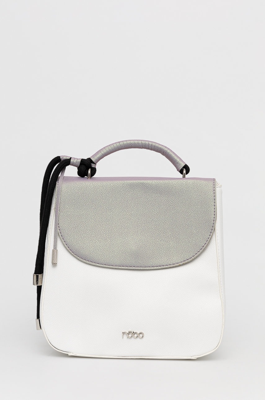 

Раница Nobo в бяло малък размер с десен, Бял