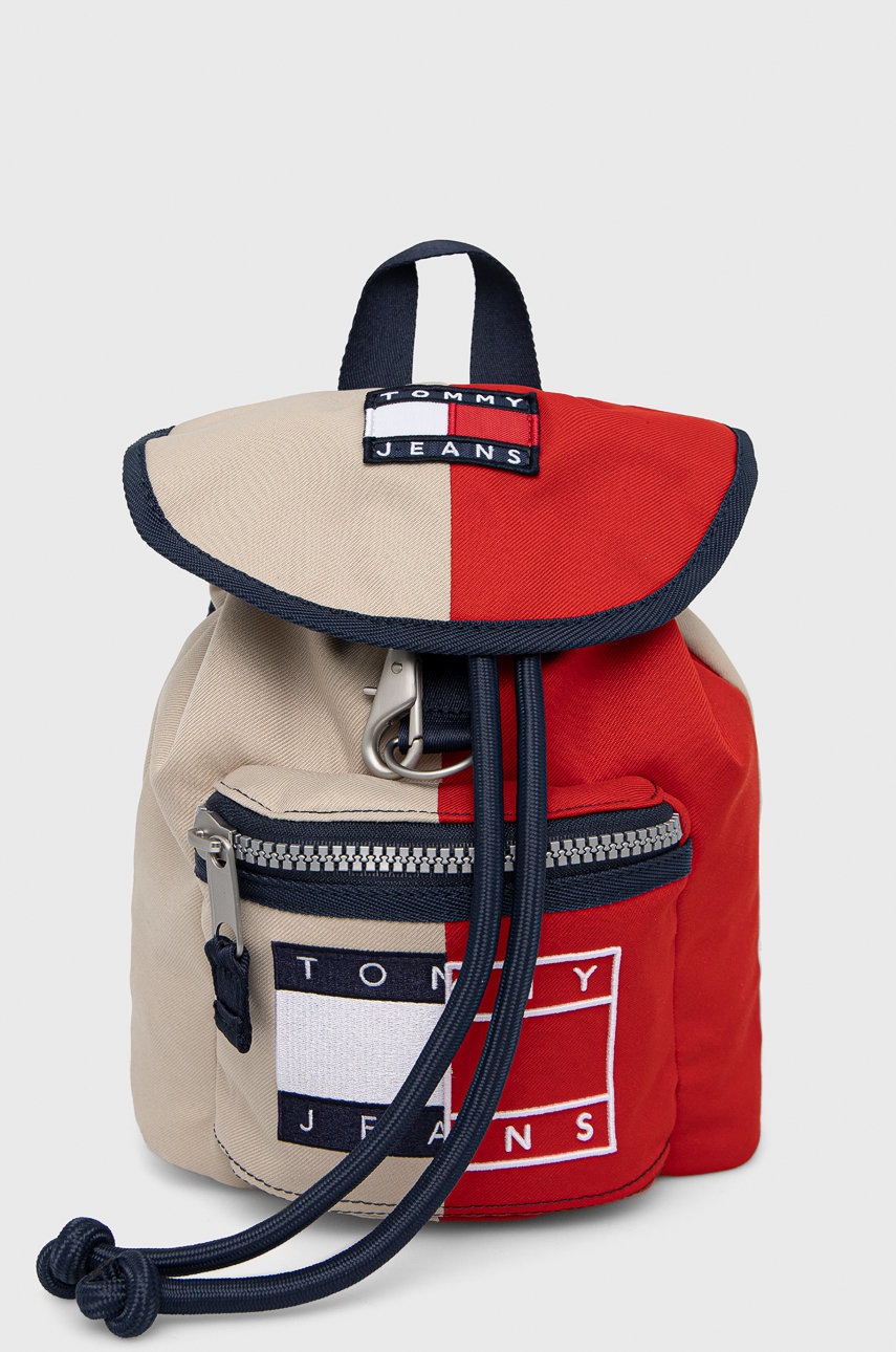 

Раница Tommy Hilfiger в червено малък размер с десен, Червен