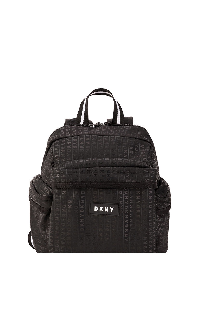 

Детска раница Dkny в черно голям размер с десен, Черен