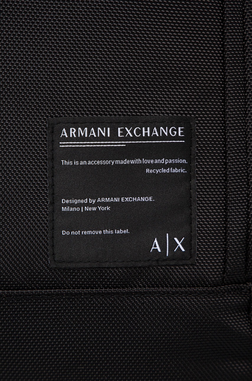 

Рюкзак Armani Exchange чоловічий колір чорний великий однотонний