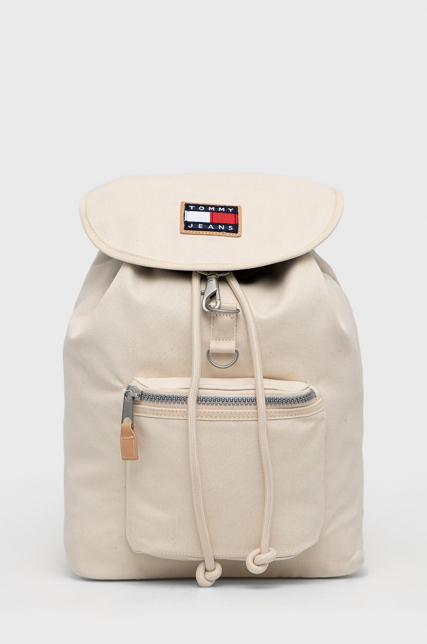 Tommy jeans rucsac barbati, culoarea bej, mare, neted