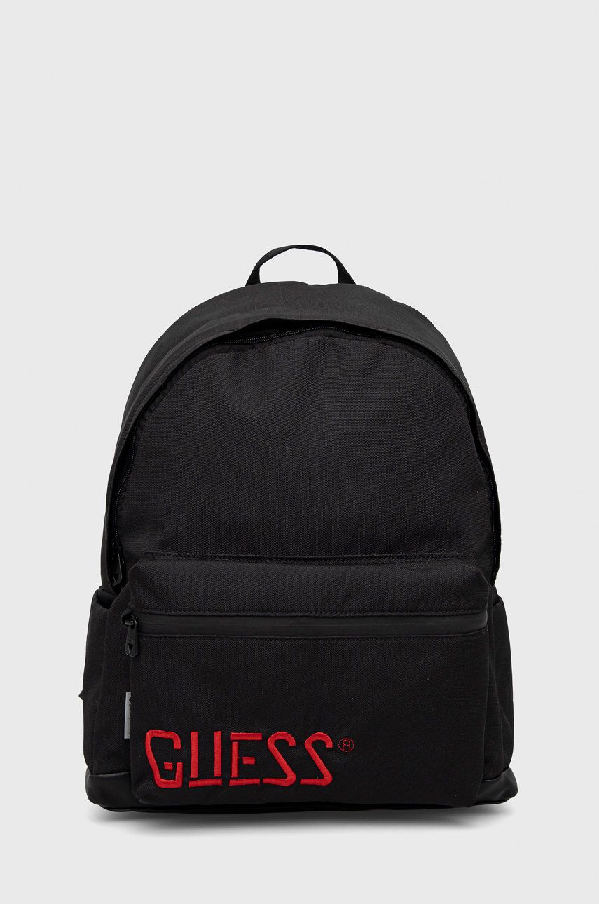 

Раница Guess в черно голям размер с апликация, Черен