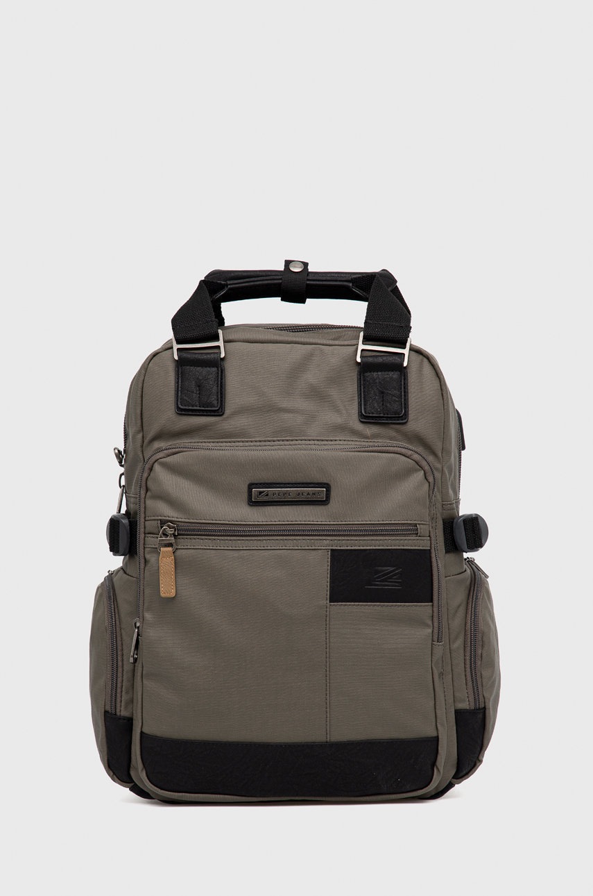 

Раница Pepe Jeans Bremen Back Pack мъжка в сиво голям размер с изчистен дизайн, Сив