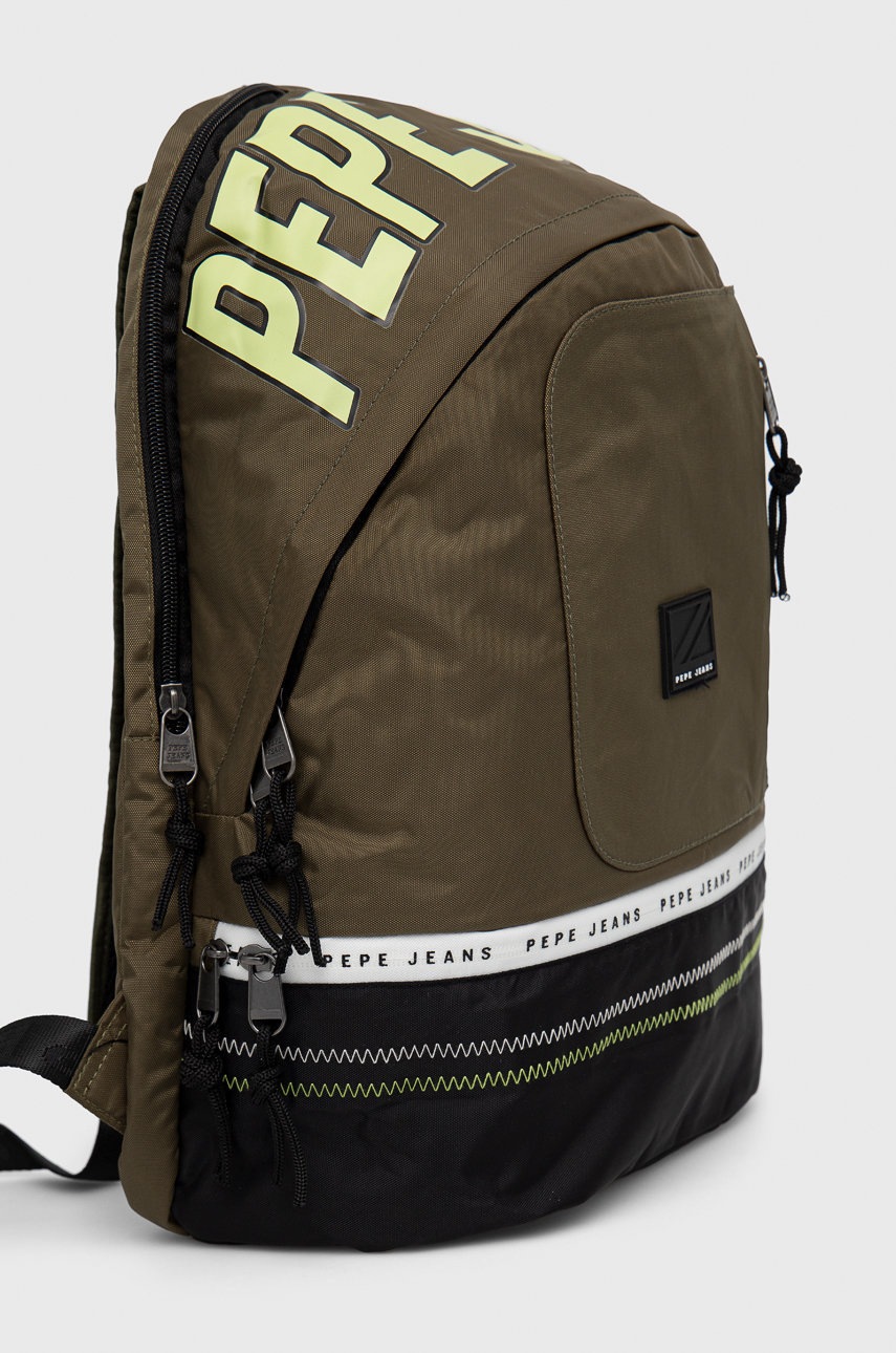 

Рюкзак Pepe Jeans Smith Backpack мужской цвет зелёный большой с принтом