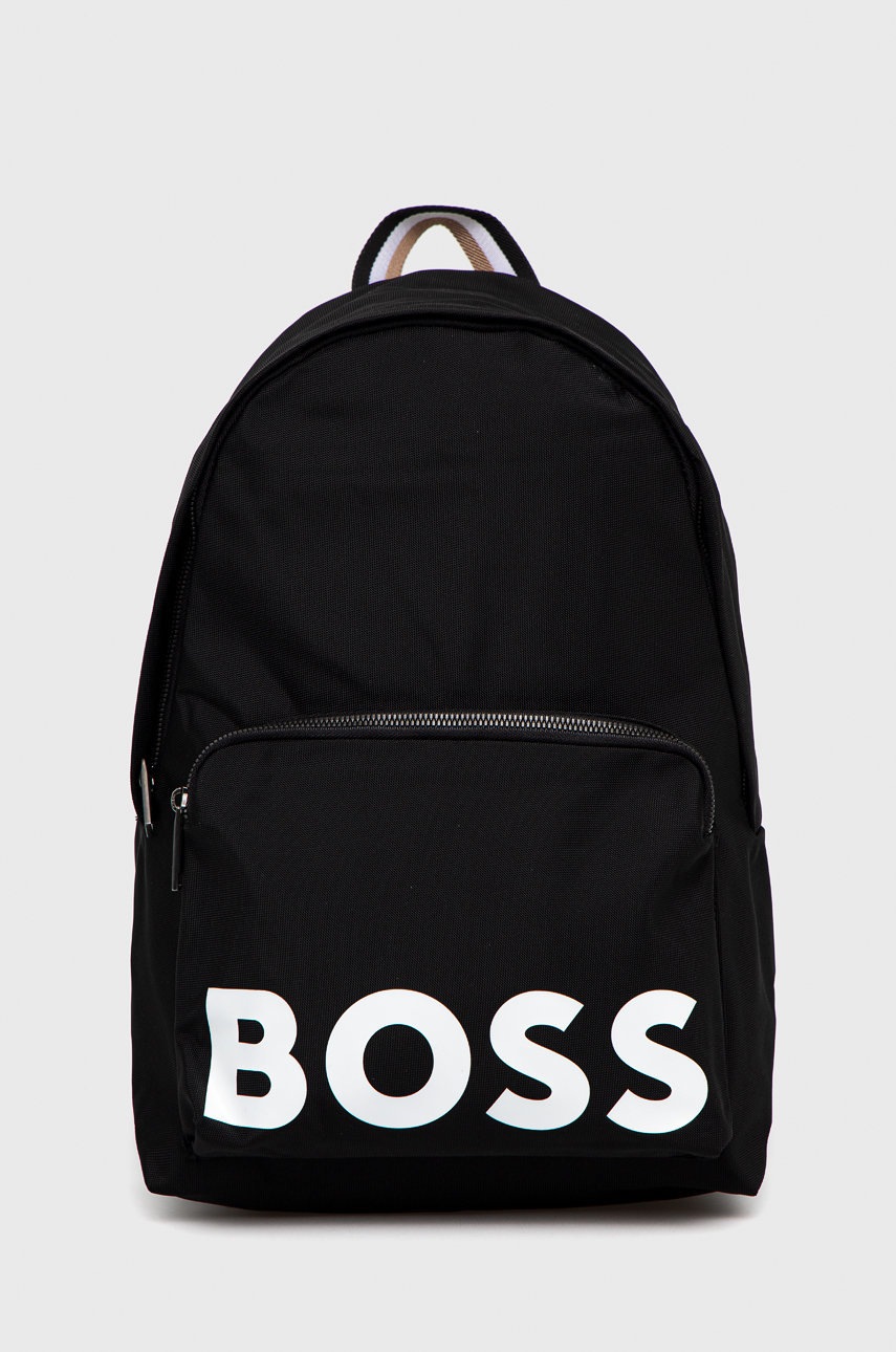 BOSS rucsac barbati, culoarea negru, mare, cu imprimeu