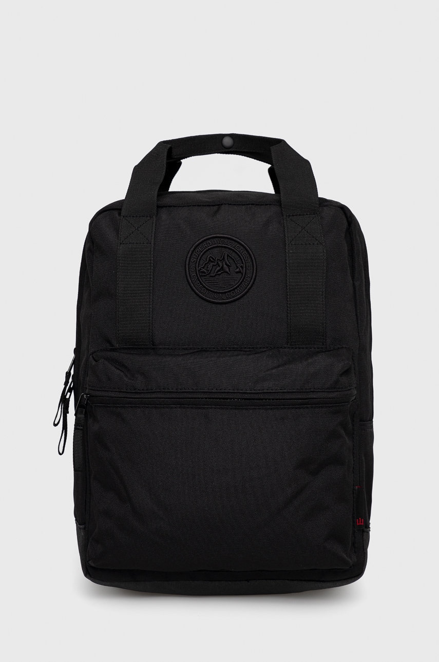 Superdry rucsac barbati, culoarea negru, mare, neted