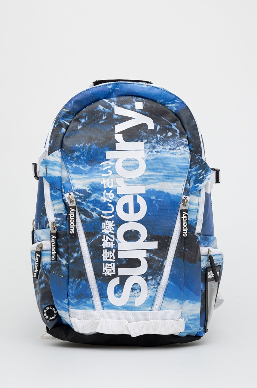 

Раница Superdry мъжки голям размер с десен, Син