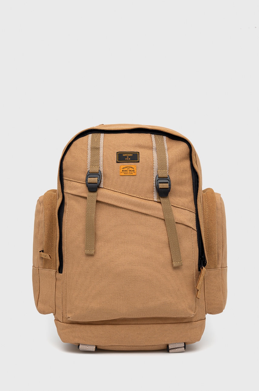 Superdry rucsac barbati, culoarea maro, mare, neted