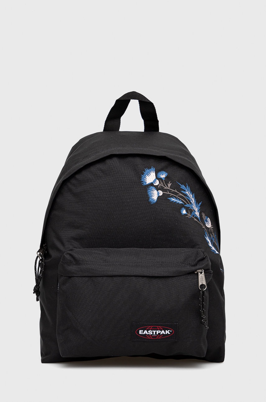 

Раница Eastpak в черно голям размер с апликация, Черен