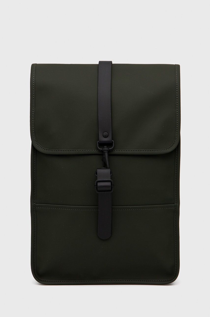 Rains rucsac 12800 Backpack Mini culoarea verde, mare, neted