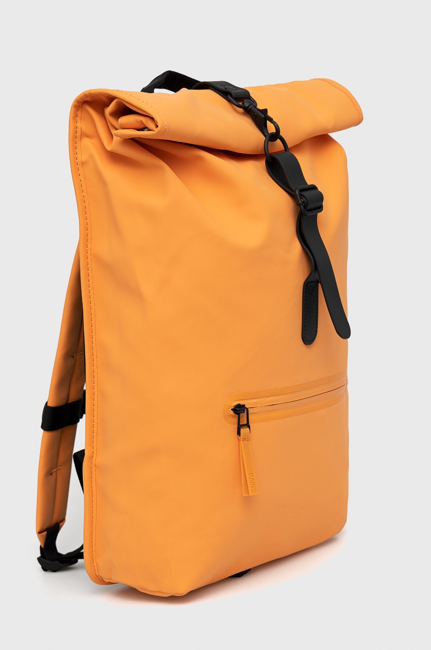 

Рюкзак Rains 13160 Rolltop Rucksack цвет оранжевый большой однотонный