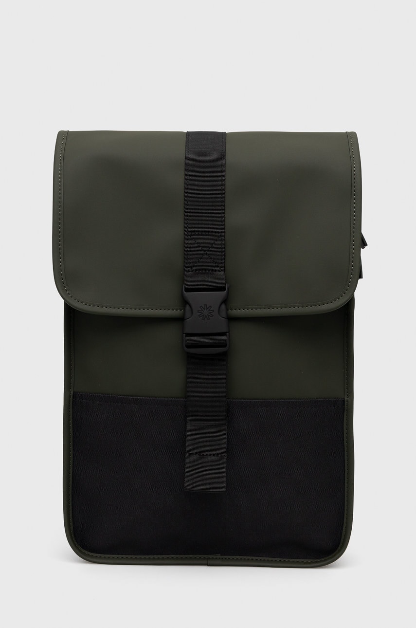 Rains plecak 13700 Buckle Backpack Mini kolor zielony duży gładki