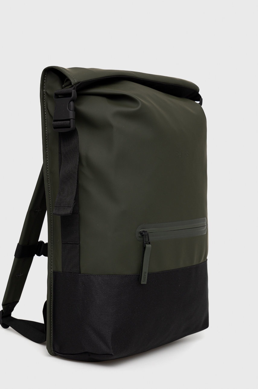 

Рюкзак Rains 13720 Buckle Rolltop Rucksack цвет зелёный большой однотонный