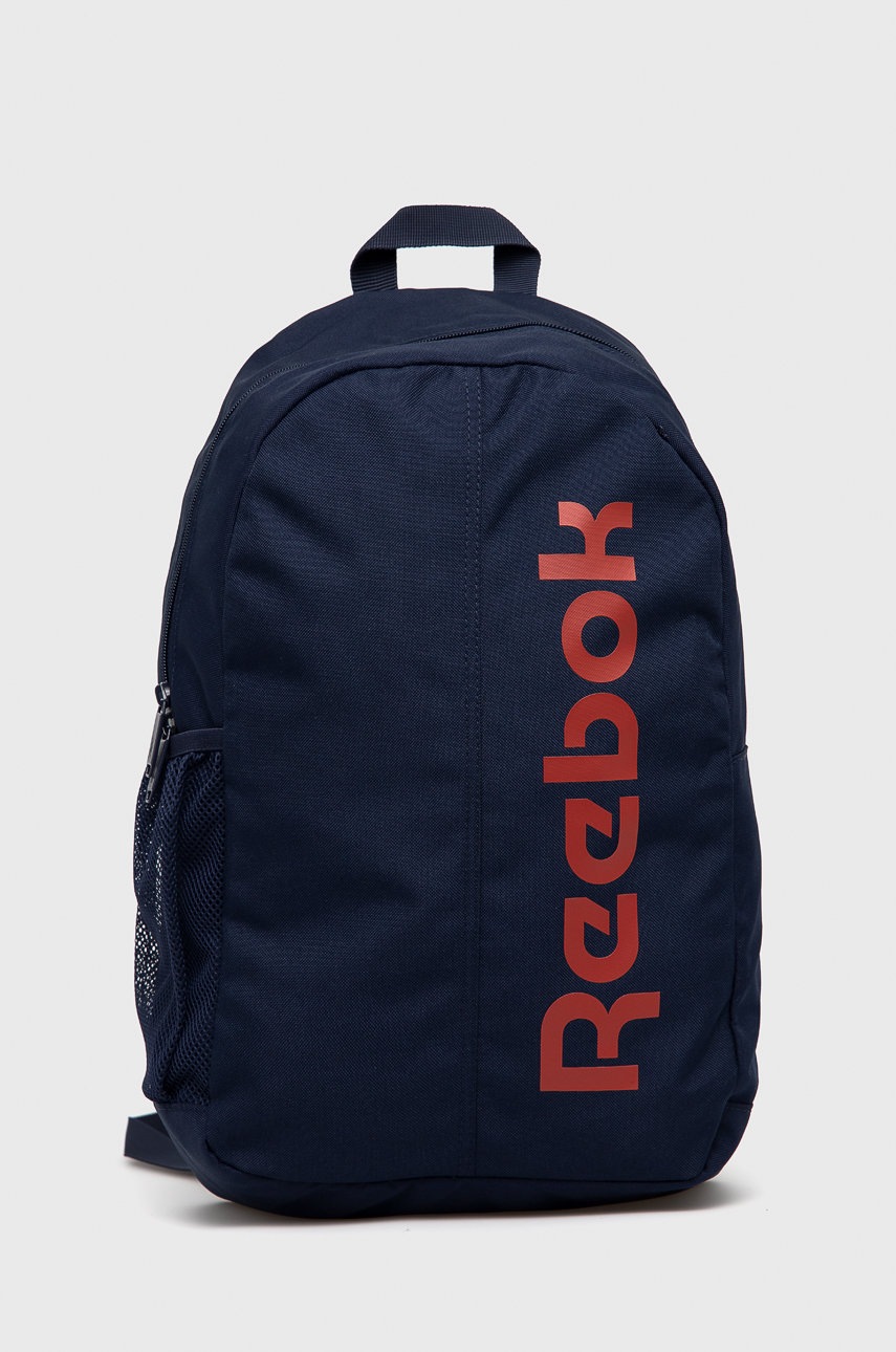 

Раница Reebok в тъмносиньо голям размер с принт, Тъмносин