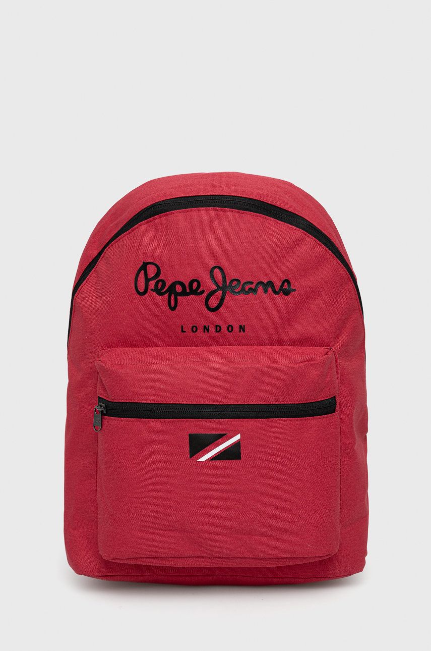 Pepe Jeans plecak LONDON BACKPACK kolor czerwony duży z nadrukiem