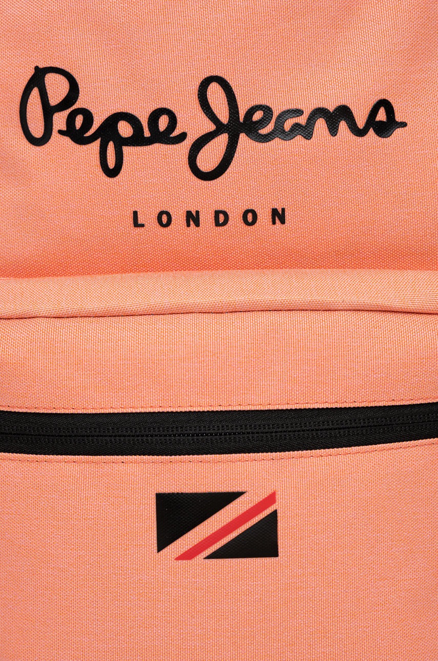

Рюкзак Pepe Jeans London Backpack цвет оранжевый большой с принтом