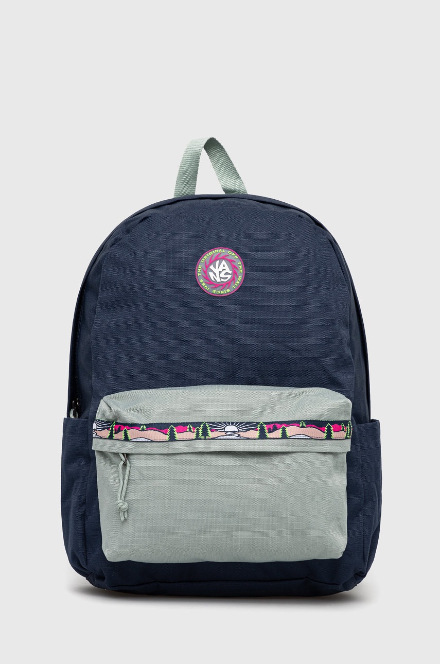 

Раница Vans в тъмносиньо голям размер с принт, Тъмносин