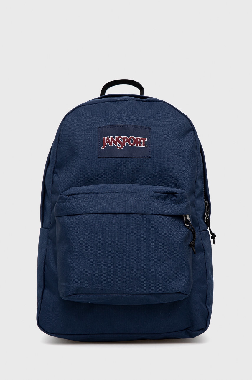 Jansport rucsac culoarea albastru marin, mare, neted