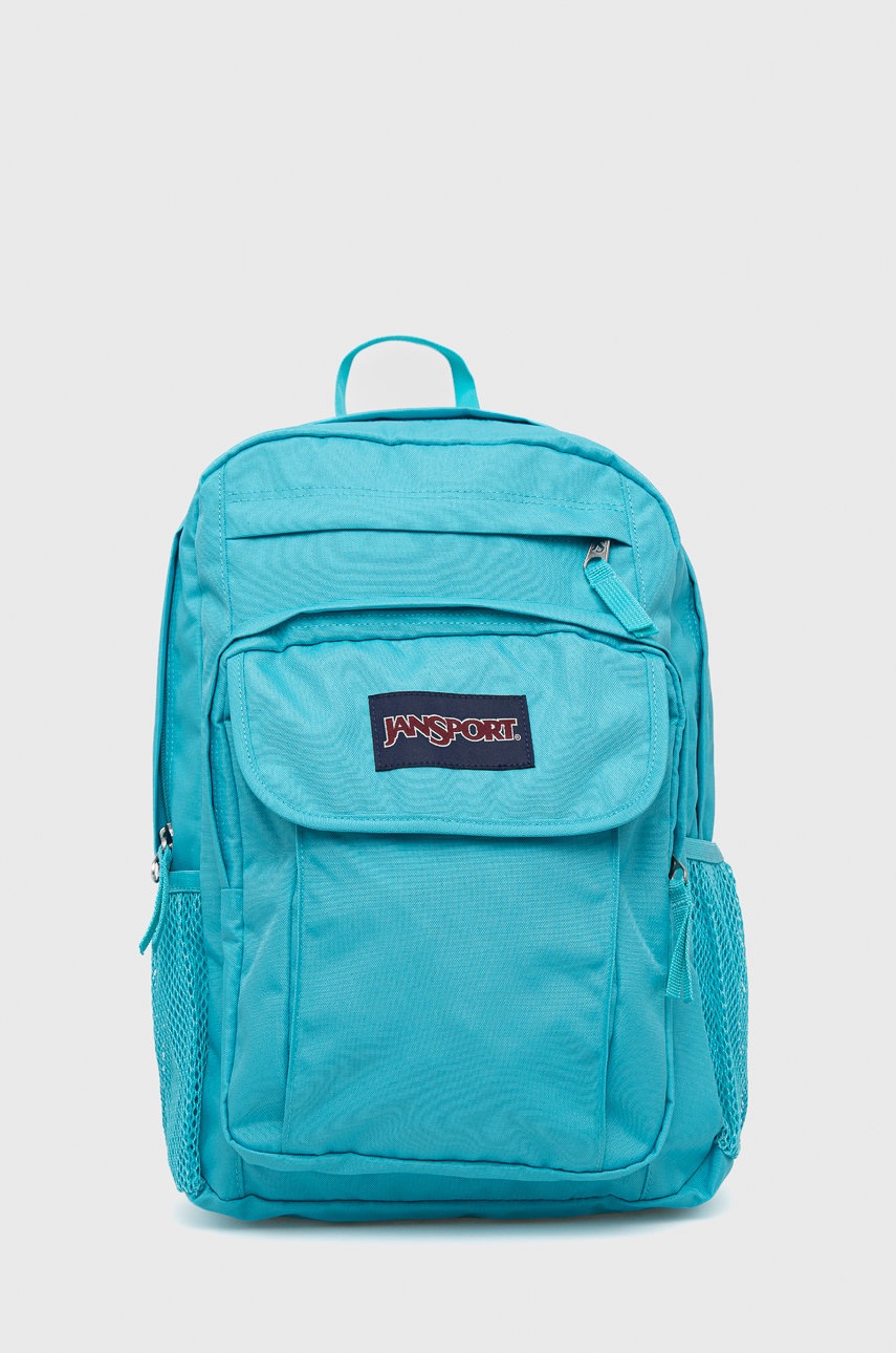 Jansport rucsac culoarea turcoaz, mare, neted