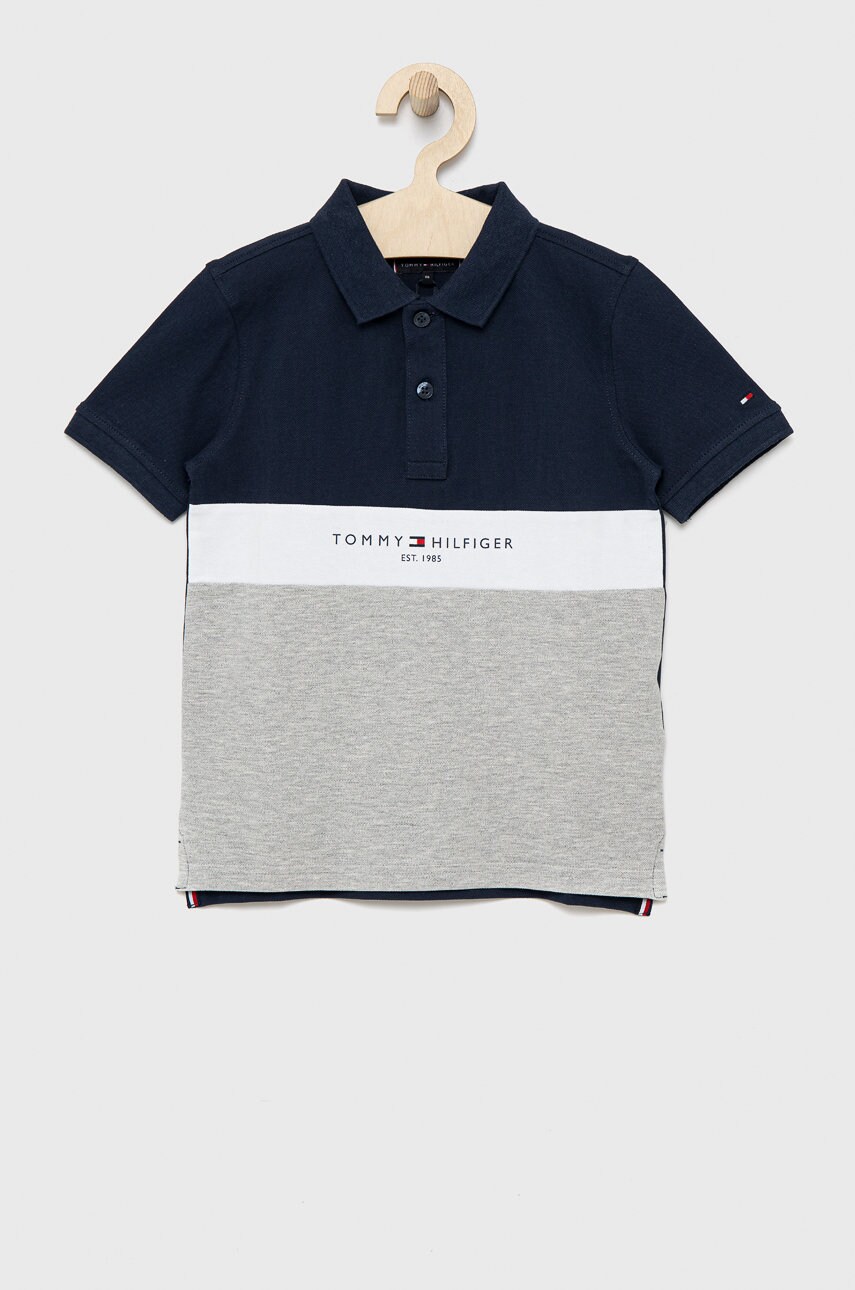 

Детска тениска с яка Tommy Hilfiger в тъмносиньо с принт, Тъмносин