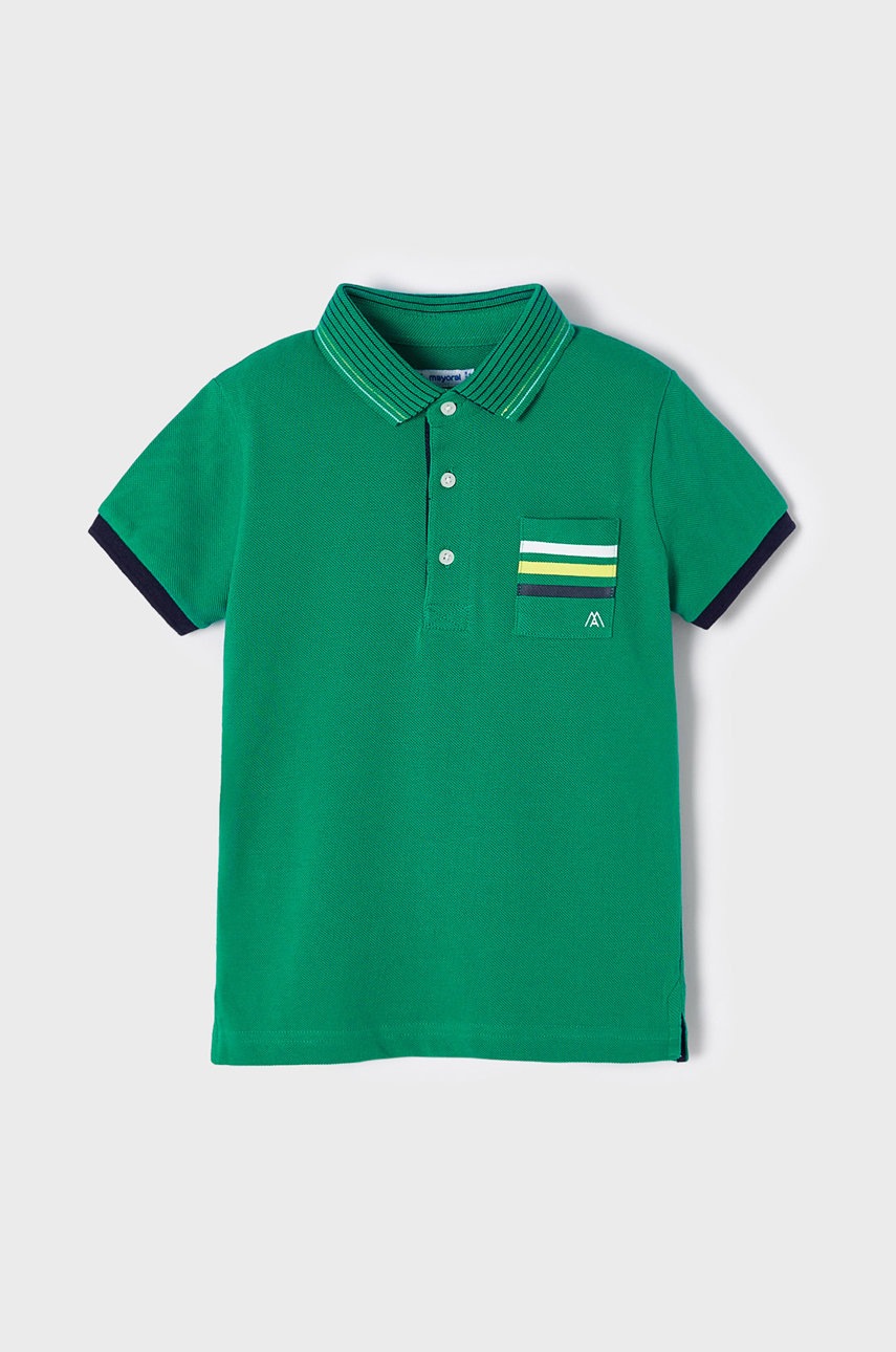 Mayoral tricou polo copii culoarea verde, cu imprimeu