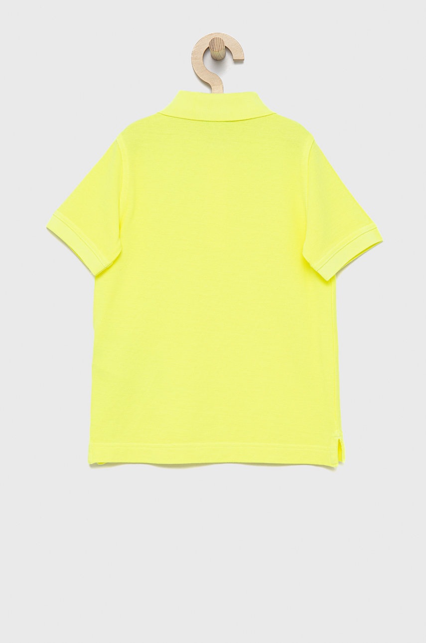 

Детское хлопковое поло United Colors of Benetton цвет жёлтый гладкий