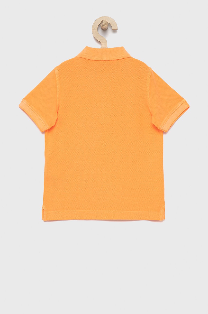 

Дитяче бавовняне поло United Colors of Benetton колір помаранчевий гладкий