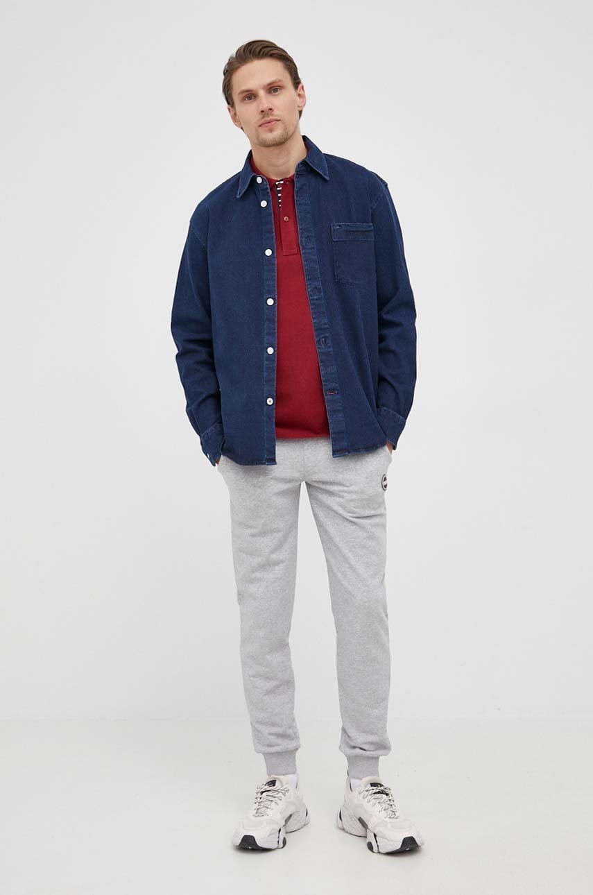 

Бавовняне поло Tommy Hilfiger колір бордовий