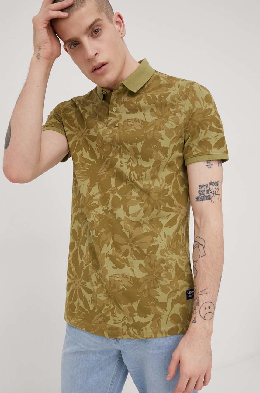 Tom tailor polo de bumbac culoarea verde, modelator