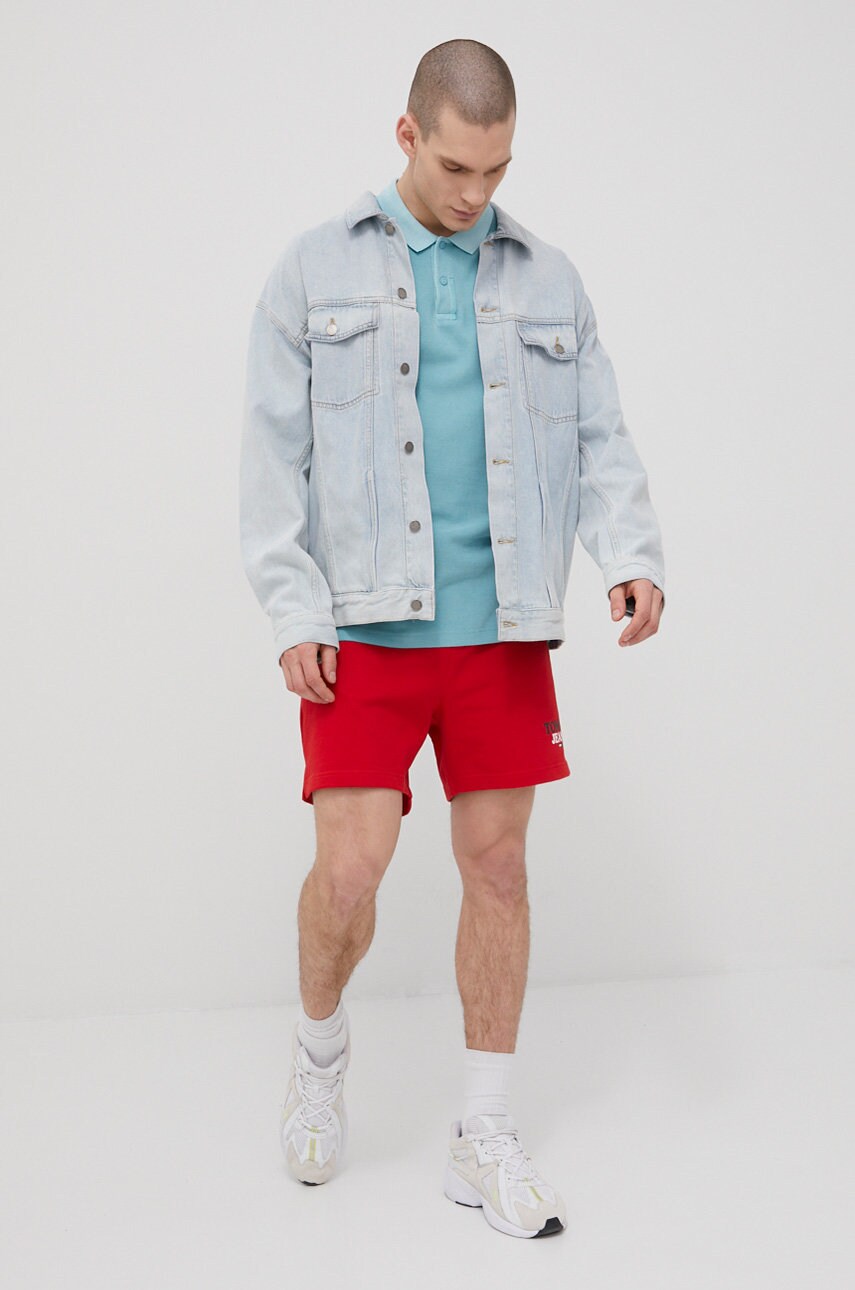 

Хлопковое поло Tommy Jeans однотонный