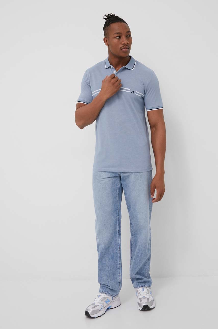 

Поло Produkt by Jack & Jones чоловічий колір фіолетовий з принтом